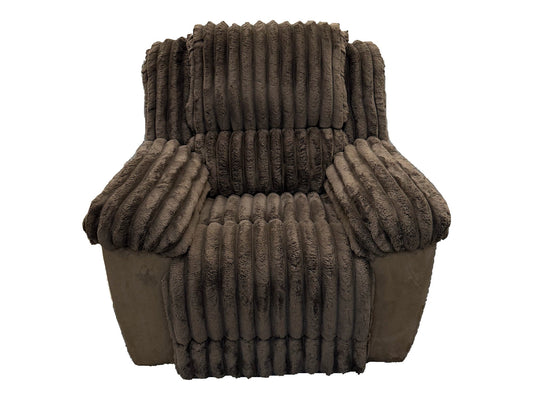 Lifestyle Furniture U821621 Chocolate Cord Rocker Recliner — actual tagged floor photograph isolated on white; one item only