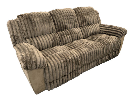 Lifestyle Furniture U821661 Chocolate Cord Reclining Sofa — actual tagged floor photograph isolated on white; one item only