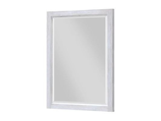 Lineage Geneva Distressed White rectangular mirror, genuine manufacturer image; mirror only