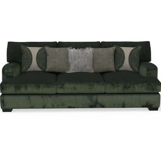 Corinthian Luscious Pine Emerald Green Velvet Sofa