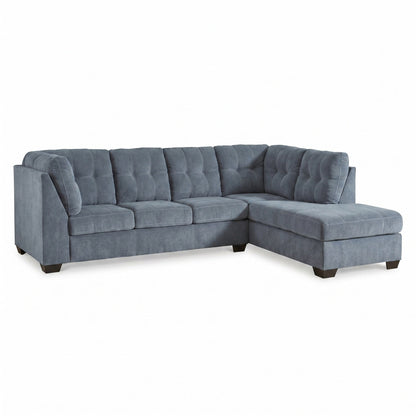 Ashley Marleton 2-Piece Sectional - Denim Blue (left sofa, right chaise)