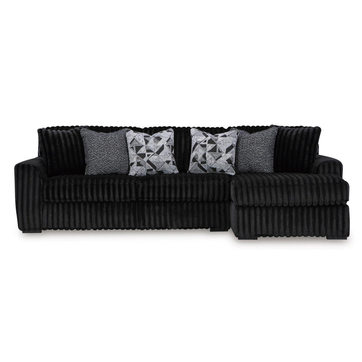 Ashley Midnight-Madness 2-Piece Sectional with Right Chaise - Onyx (white background)