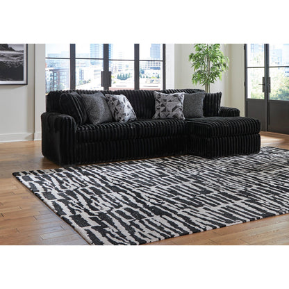 Ashley Midnight-Madness 2-Piece Sectional - Onyx (room view, left angle)