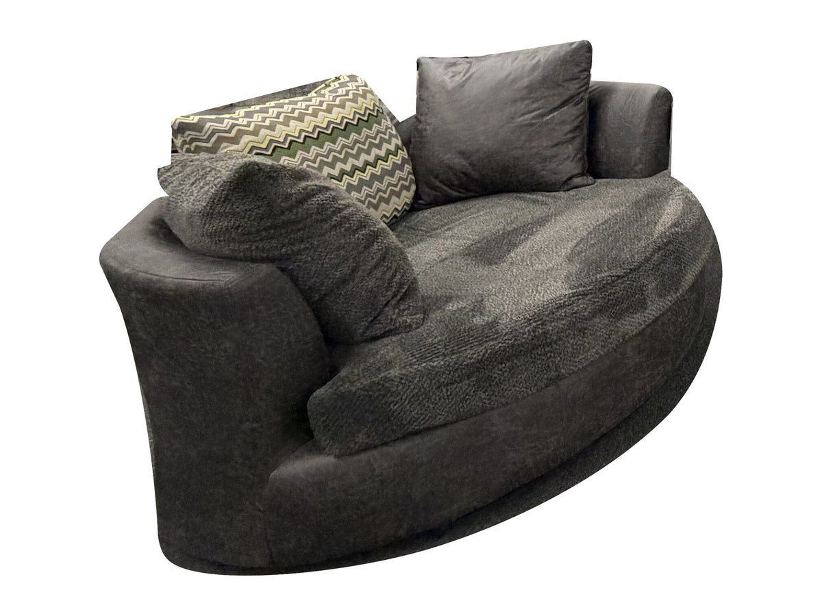 Woodhaven Wesley Smoke Swivel Chair on a white background